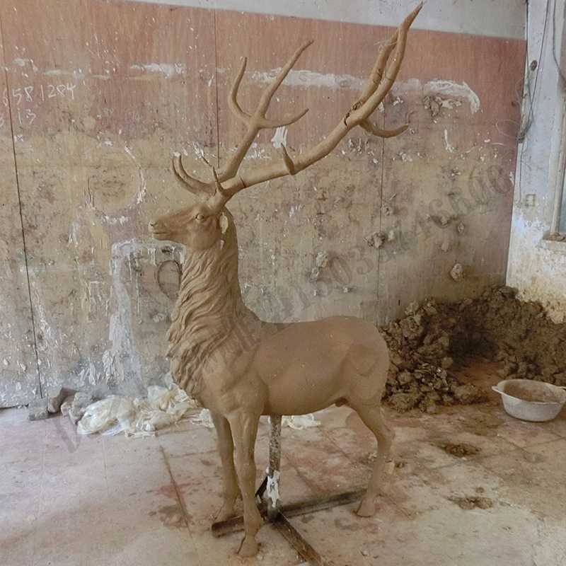 銅鹿泥模，麋鹿泥模，青銅鹿雕塑，銅鹿擺件4.jpg